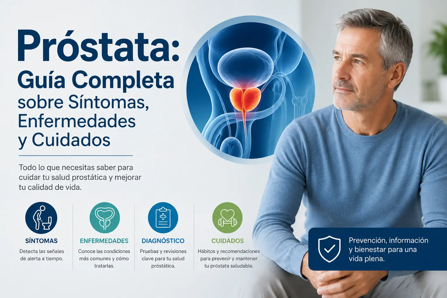 Próstata: guía completa sobre síntomas, enfermedades, tratamientos y prevención